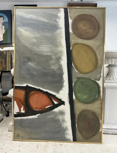 D'arcy Hayman ( 1924-1994 ) large o/c abstract, signed lower left corner and on back, in a Mid (1 of 8)