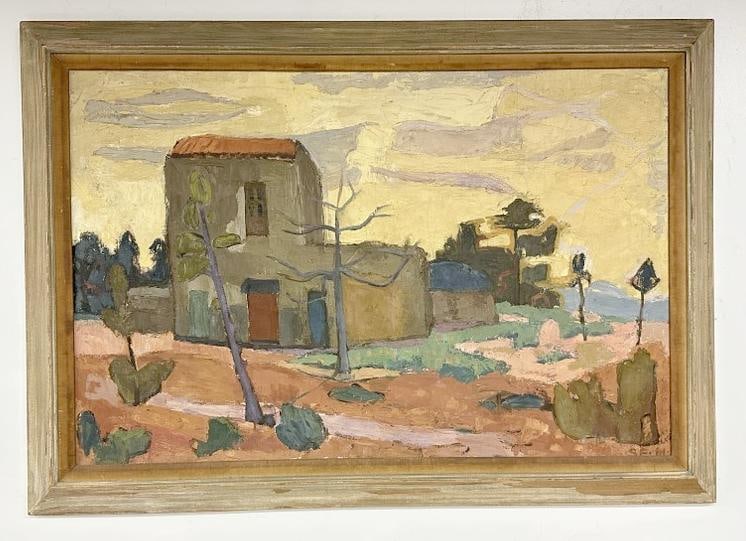 Sonja Falk (1904 - 1968) Mid Century impressionist o/c landscape, initialed front lower right and (1 of 5)