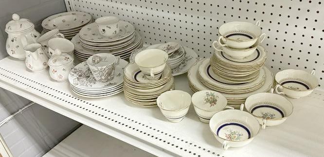Big estate lot (3) partial sets old porcelain dishe sets, etc. Great lot for a dealer to sort (1 of 5)