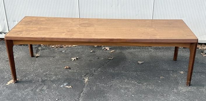 Mid Century Danish Modern long coffee table, looks like walnut and teak, structurally sound, nice (1 of 3)