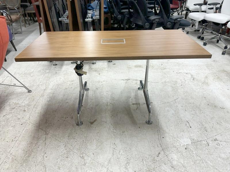 BERNHARDT Furniture Mid Century form training table with cutout door in center to give access to (1 of 6)