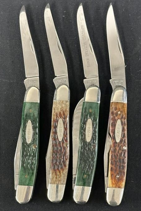 (4) CASE pocket knives, all appearing to be in nice found estate condition. Includes MUSKRAT - G (1 of 3)