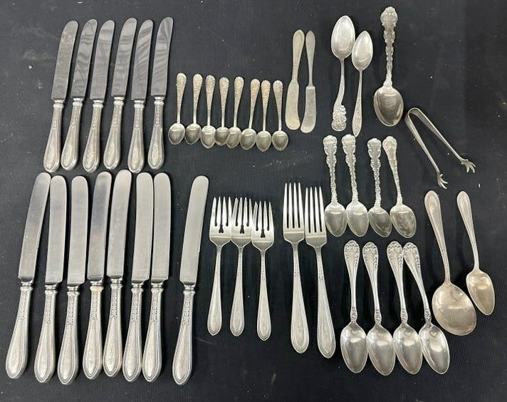 STERLING SILVER misc. estate lot of utensils, some matching from sets, some individuals, weight (1 of 6)