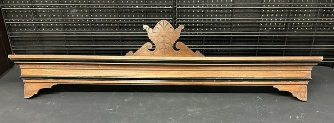 Victorian walnut valance, in nice estate condition, measures 55" long x 6.5" high. Original finish,: Victorian walnut valance, in nice estate condition, measures 55" long x 6.5" high. Original finish, from Hudson Valley estate.