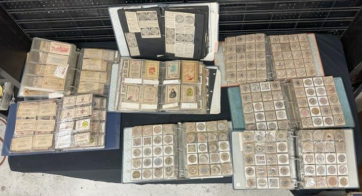 Big Collection WOODEN NICKELS, from local estate, albums, plus articles in one album…..many (1 of 8)