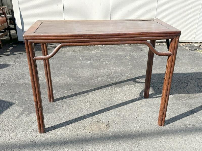 Chinese table, hardwood, original finish, some wear to finish, measures 43" wide x 21" deep x 33" (1 of 3)