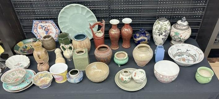 Big lot Asian ceramics and pottery, good lot for dealer to sort out…. From one owner estate (1 of 9)