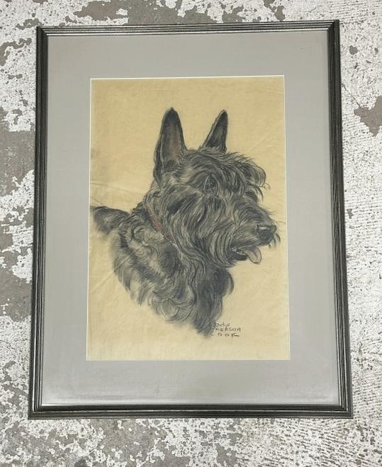 Gladys Emerson Cook (1899 - 1976) pastel of ( Brodie ), signed lower right, very nice condition,: Gladys Emerson Cook (1899 - 1976) pastel of ( Brodie ), signed lower right, very nice condition, pastel measures 17" x 12", frame measures 24" x 18.5", nicely framed and matted. From the estate of wor