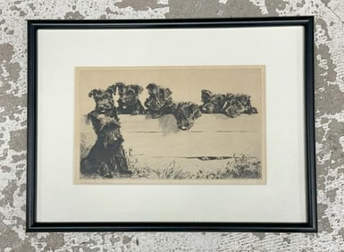 Morgan Dennis (1892 - 1960) signed etching titled ( Sextette from Bonny ), signed lower right and