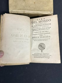 (2) volumes ( 1721 ) GIRO DEL MONDO DEL DOTTOR D. GIO FRANCESCO, normal foxing for it's age, books