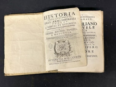 (1687 ) HISTORIA DEGL' A VENIMENTI DELL'ARMI IMPERIALI CONTRO A' RINELLI, ET OTTOMANI. First