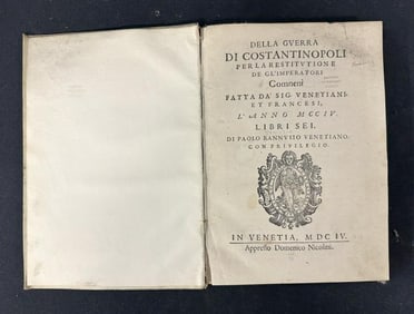 (1604) DELLA GUERRA DI CONSTANTINOPOLI PER LA RESTITUZIONE DE GL' IMPERATORI. Some foxing, spine and