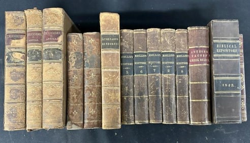(14) early books, varied subjects, one cover off but it's there, some partial sets, good lot for a