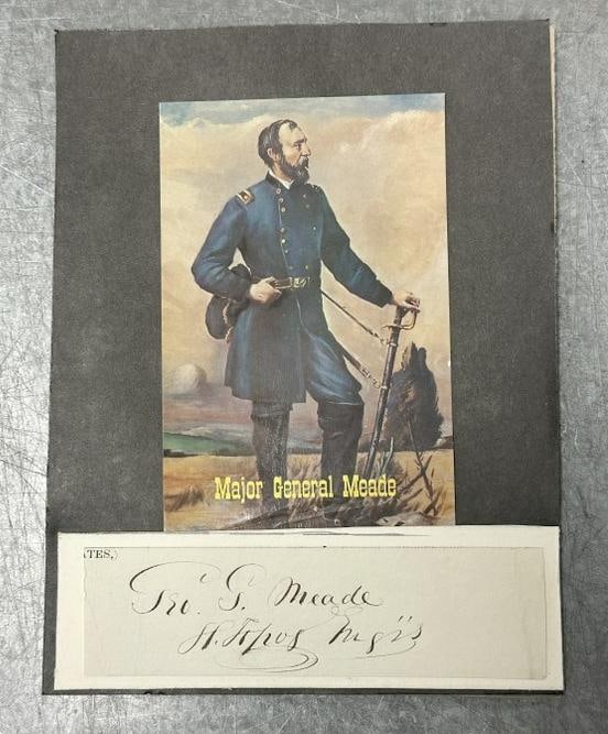 Major General George Meade autograph, United States Army Major General….From estate in Scranton,: Major General George Meade autograph, United States Army Major General….From estate in Scranton, Pa. of a Civil War enthusiast.