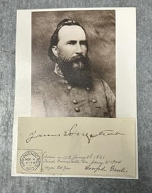 General James Longstreet autograph, cut signature, Confederate General...From estate in Scranton,
