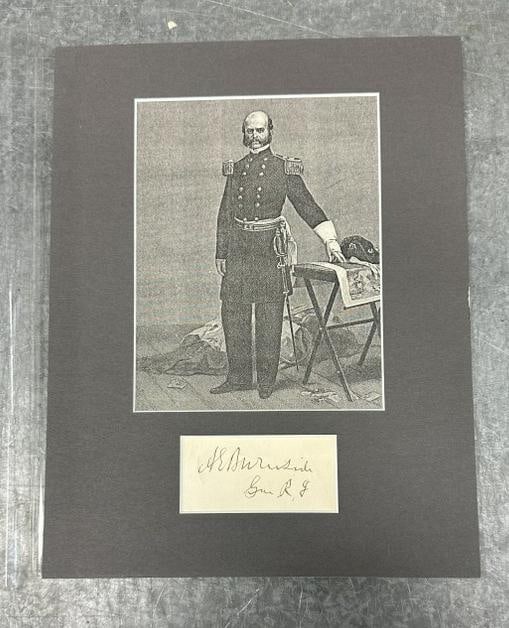 Ambrose Everett Burnside autograph, Union General…..From estate in Scranton, Pa. of a Civil War: Ambrose Everett Burnside autograph, Union General…..From estate in Scranton, Pa. of a Civil War enthusiast.
