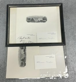 (2) signed Patricia Nixon cards and possibly a Richard Nixon signed card, I can't tell if it is or a