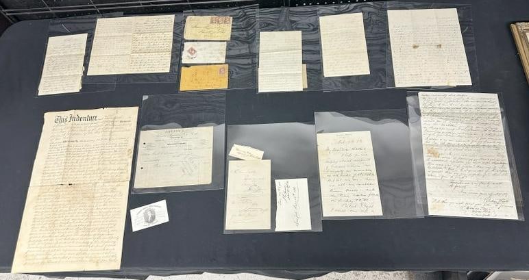 Civil War letters and other ephemera from same estate in Ulster County, that other Civil War related: Civil War letters and other ephemera from same estate in Ulster County, that other Civil War related letters came from, some with regards to whereabouts, some other notes, etc. Good lot for a dealer t