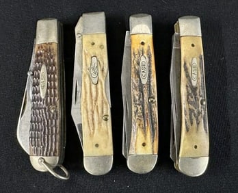 (4) CASE vintage pocket knives, good found condition in local estate.