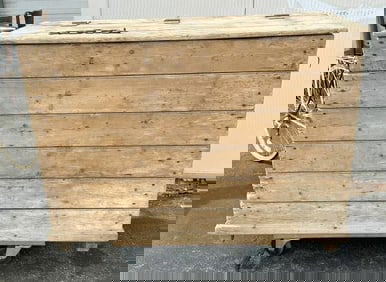 Large country washed pine storage chest, perfect for kindling or any storage, from farmhouse in