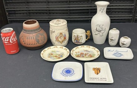 (11) pc. Estate misc. lot to include (3) Rosenthal porcelain vases with birds on them, (2)