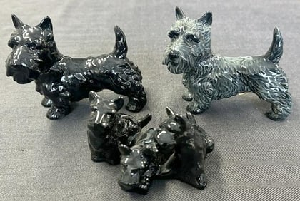 (3) GOEBEL Scottish Terrier porcelain figurines, all (3) in fine condition, all signed, (2) with