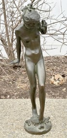 Harriet Whitney Frishmuth (1880 - 1980) 23" high nude female bronze fountain, dated ( 1925 ),