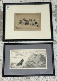 Diana Thorne, 1895-1963 (2) pencil signed etchings, both titled, ( one has foxing as pictured ), the