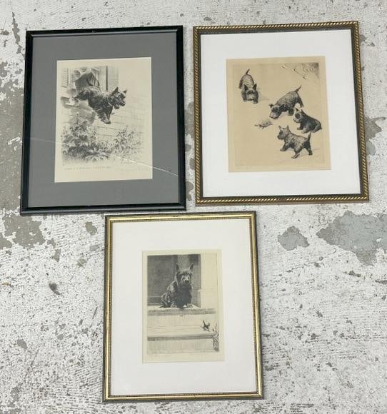 Morgan Dennis (1892 - 1960) (3) signed etchings, all titled ( WHEN I GOTTA GO - I GOTTA GO! - THE: Morgan Dennis (1892 - 1960) (3) signed etchings, all titled ( WHEN I GOTTA GO - I GOTTA GO! - THE BLACK WATCH & A HARD GUY ), all in overall nice estate condition. ( one has cracked glass, as pictured