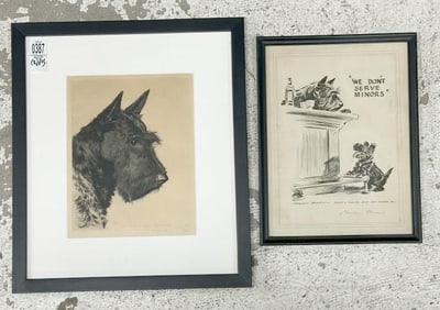 Morgan Dennis (1892 - 1960) (2) signed prints, one being an advertisement for the BLACK & WHITE INN