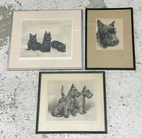 (3) framed SCOTTISH TERRIER prints, nice overall condition. One with (2) Scotty's is numbeer 112 of