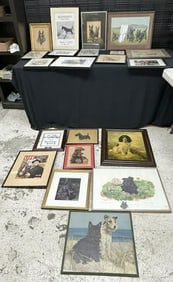 Big lot all SCOTTISH TERRIER prints, advertisements, etc. except (1) giclee on canvas of a Spaniel,
