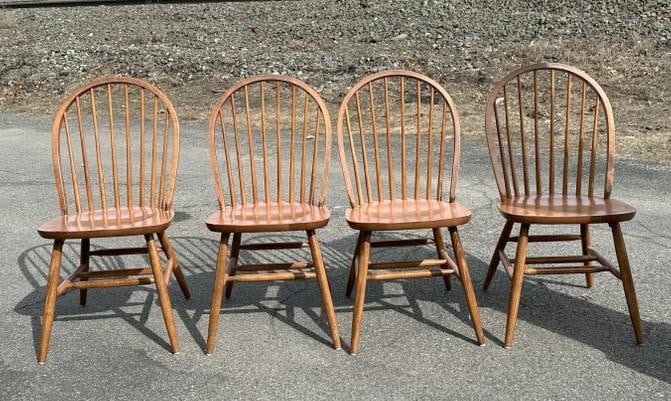 (4) contemporary country style chairs, structurally sound, from nice home in Hudson Valley…: (4) contemporary country style chairs, structurally sound, from nice home in Hudson Valley…