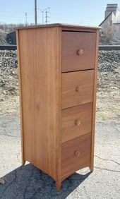 POMPANOOSUC MILLS custom made cherry (4) drawer file cabinet, in very nice condition, structurally