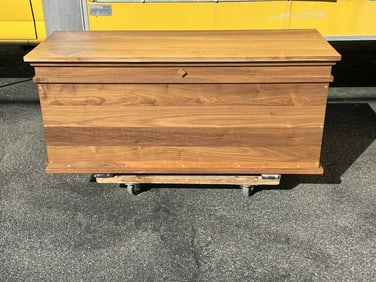 Custom made black walnut blanket - storage box, quality made, nice condition, and nice form.