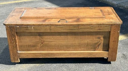 Nice old wood storage box, from Hudson Valley estate, nice overall estate condition. Measures 48"