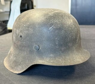 German WW II military helmet, from local estate, just as we found it in the basement.