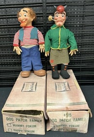(2) vintage ALL CAPP'S Dog Patch Family dolls in original boxes ( boxes are in as found condition ),