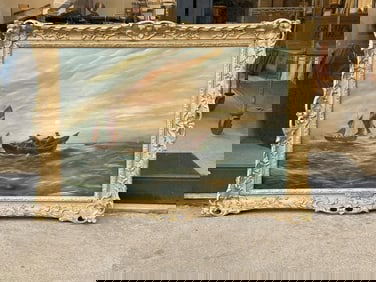 Bernard Benedict Hemy (1845 - 1913) large o/c seascape, signed lower right, with placque on front .