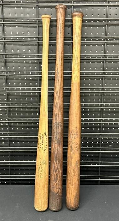 (3) early Baseball Bats, from local estate, just as we found them. Includes JOSEPH G. KREN from the: (3) early Baseball Bats, from local estate, just as we found them. Includes JOSEPH G. KREN from the Johnny Evers Co. Albany, N.Y. - Reach League bat & LOUISVILLE SLUGGER ….some nicks and signs of us