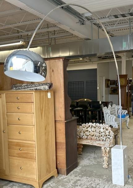 ARCO replica floor lamp, overall nice condition, from fine home in Hudson Valley, marble in very: ARCO replica floor lamp, overall nice condition, from fine home in Hudson Valley, marble in very good condition, as is the rest…..