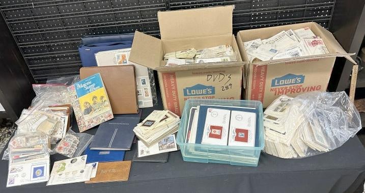 HUGE lot of First Day Covers, Commemorative stamps, albums, loose stamps, etc. From a local estate,: HUGE lot of First Day Covers, Commemorative stamps, albums, loose stamps, etc. From a local estate, First Day Covers without looking at all of them are from 1940's up…..thousands and thousands of pi