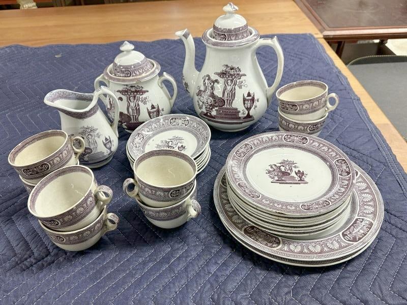 Wonderful estate lot of transferware dishes, from Hudson Valley estate, nice overall condition, with: Wonderful estate lot of transferware dishes, from Hudson Valley estate, nice overall condition, with larger serving pieces….great lot for a dealer to sort out…