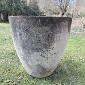 Nice vintage cast concrete garden urn, from local estate in Hudson Valley. Overall nice condition,