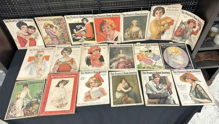 (19) THE PEOPLE'S HOME JOURNAL MAGAZINES, some covers better than others, wonderful illustrated: (19) THE PEOPLE'S HOME JOURNAL MAGAZINES, some covers better than others, wonderful illustrated covers, 1917 to early 1920's….From estate of old time ephemera dealer in Hudson Valley, lots of her it