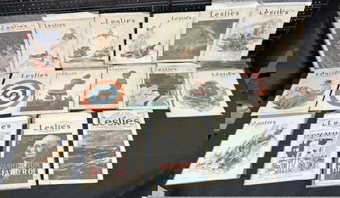 (16) LESLIE'S ILLUSTRATED WEEKLY NEWSPAPER, overall nice condition, some covers better than others.