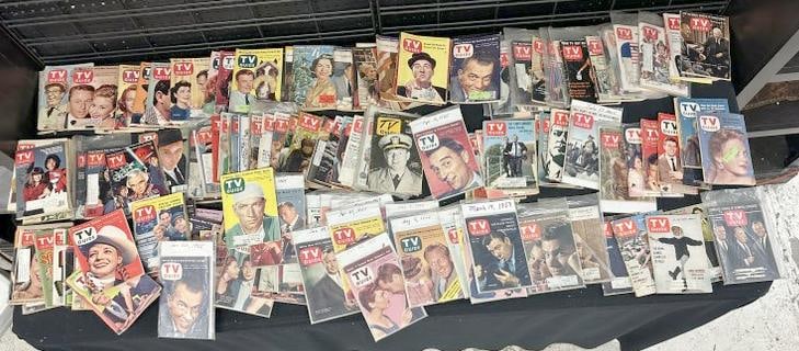 (157) vintage T V GUIDES, from mid 1950's to 1980's or so, some wonderful celebrity covers, mostly: (157) vintage T V GUIDES, from mid 1950's to 1980's or so, some wonderful celebrity covers, mostly good covers, some better than others....a few really tattered....From estate of old time ephemera dea