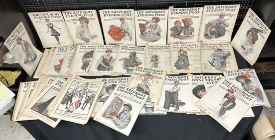 (50) early ( SATURDAY EVENING POST Magazines ) from 1903 to early teens mostly, wonderful