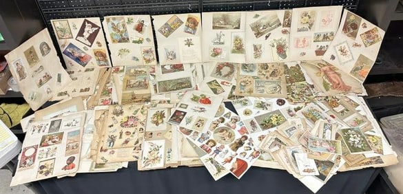 Thousands of Victorian die cuts, trade cards and related from albums, a lot there!, just as we found