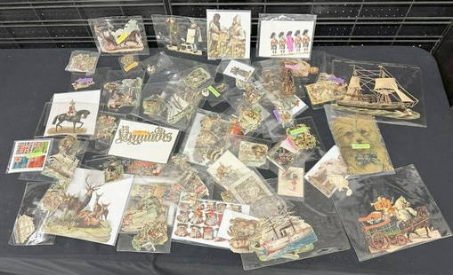 Hundreds & Hundreds of Victorian die cuts, all in sleeves she separated, just as we found: Hundreds & Hundreds of Victorian die cuts, all in sleeves she separated, just as we found them....From estate of old time ephemera dealer in Hudson Valley, lots of her items still have inventory